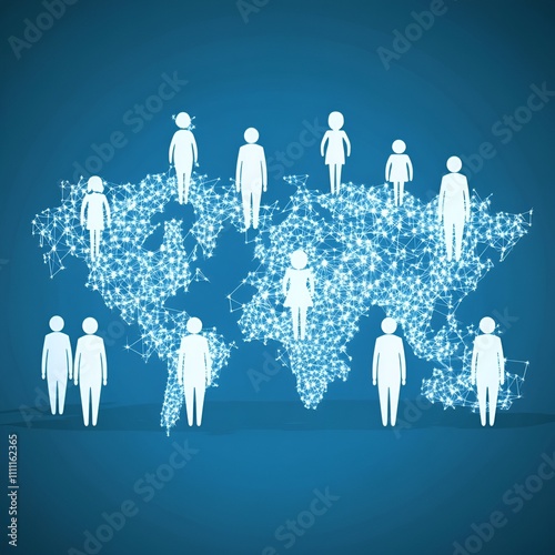 Global social network connection icon