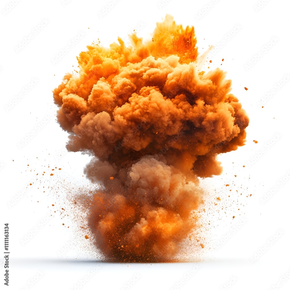 Fire Explosion Isolated on White Background Fire Explosion Isolated on White Background