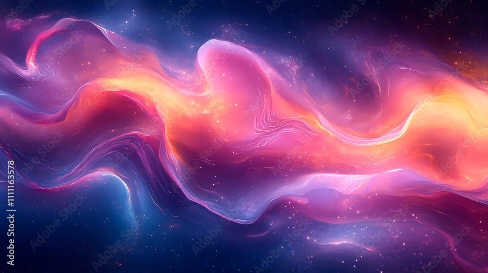 A luxurious holographic overlay featuring fluid textures and metallic hues in a modern abstract style