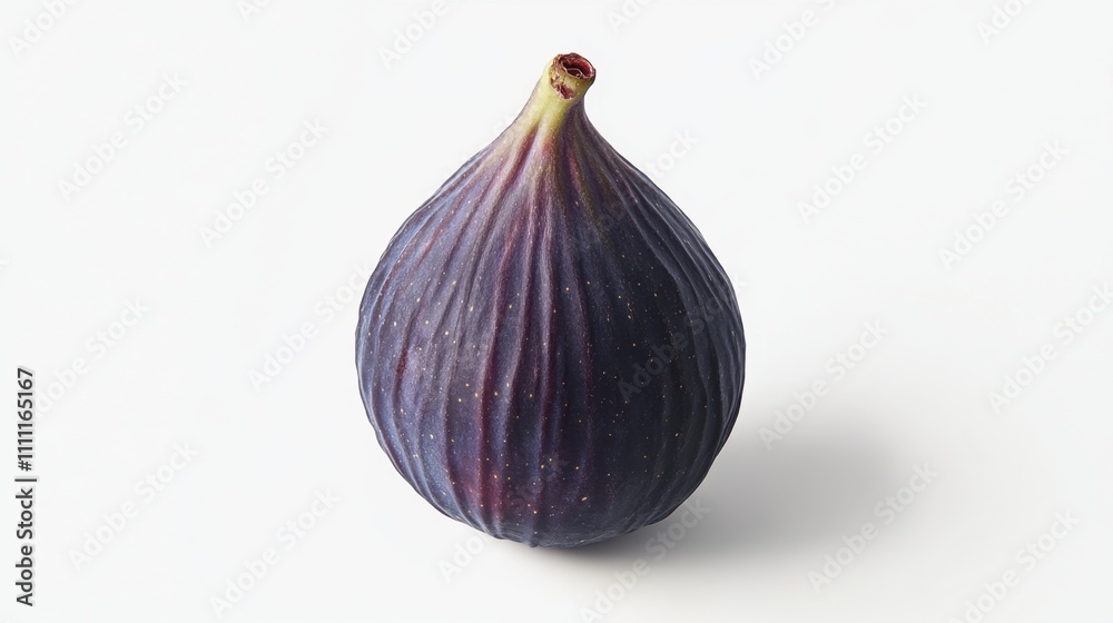 Fototapeta premium A purple fig is sitting on a white background