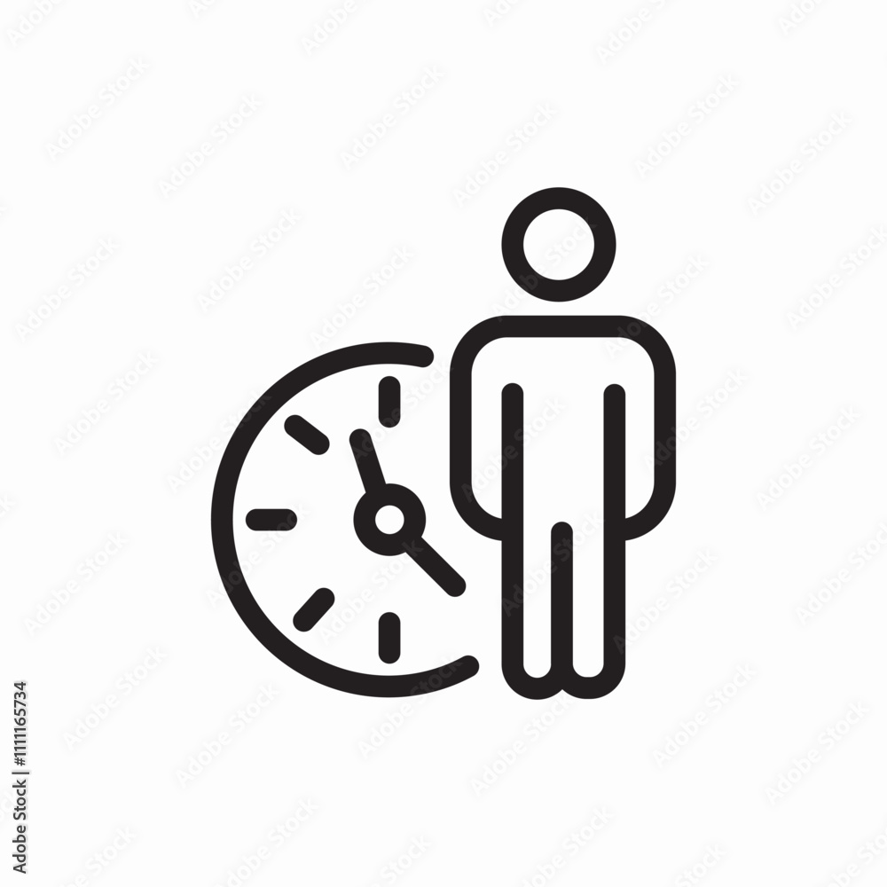 user time icon sign vector user time icon sign vector