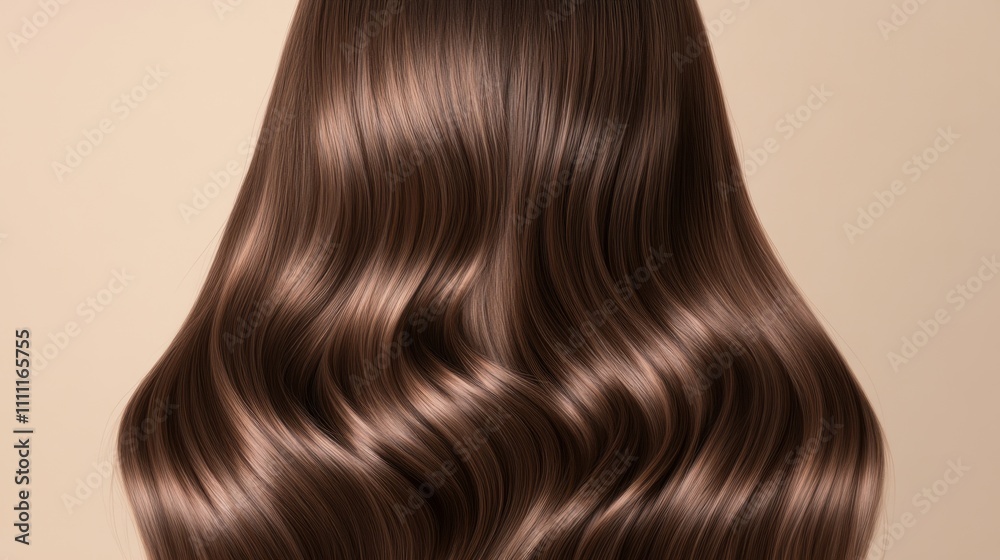 Fototapeta premium A woman's long brown hair is shown in a close up