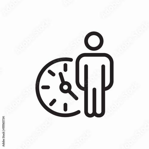 user time icon sign vector