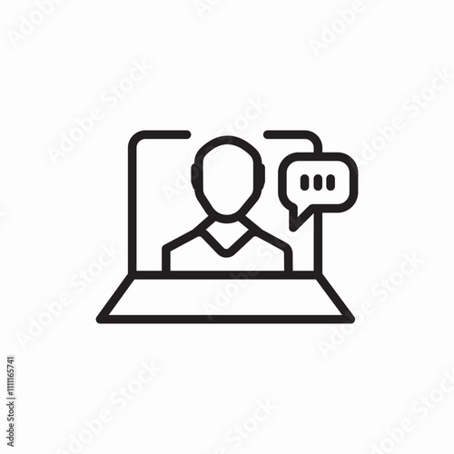 video chat online icon sign vector