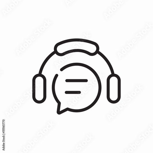 voice message headset icon sign vector