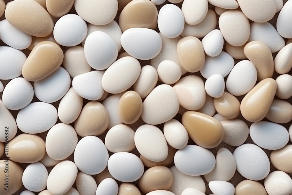 A collection of assorted smooth, light beige pebbles, perfect for backgrounds, decorations, or digital designs. A collection of assorted smooth, light beige pebbles, perfect for backgrounds, decorations, or digital designs.