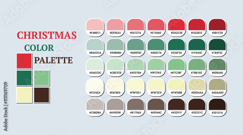 Christmas color palette with hex codes