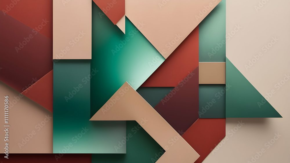Dynamic Geometric Shapes in Forest Green, Brick Red, Sand. A Bold and Artistic Tech-Inspired Design for Modern Branding Dynamic Geometric Shapes in Forest Green, Brick Red, Sand. A Bold and Artistic Tech-Inspired Design for Modern Branding