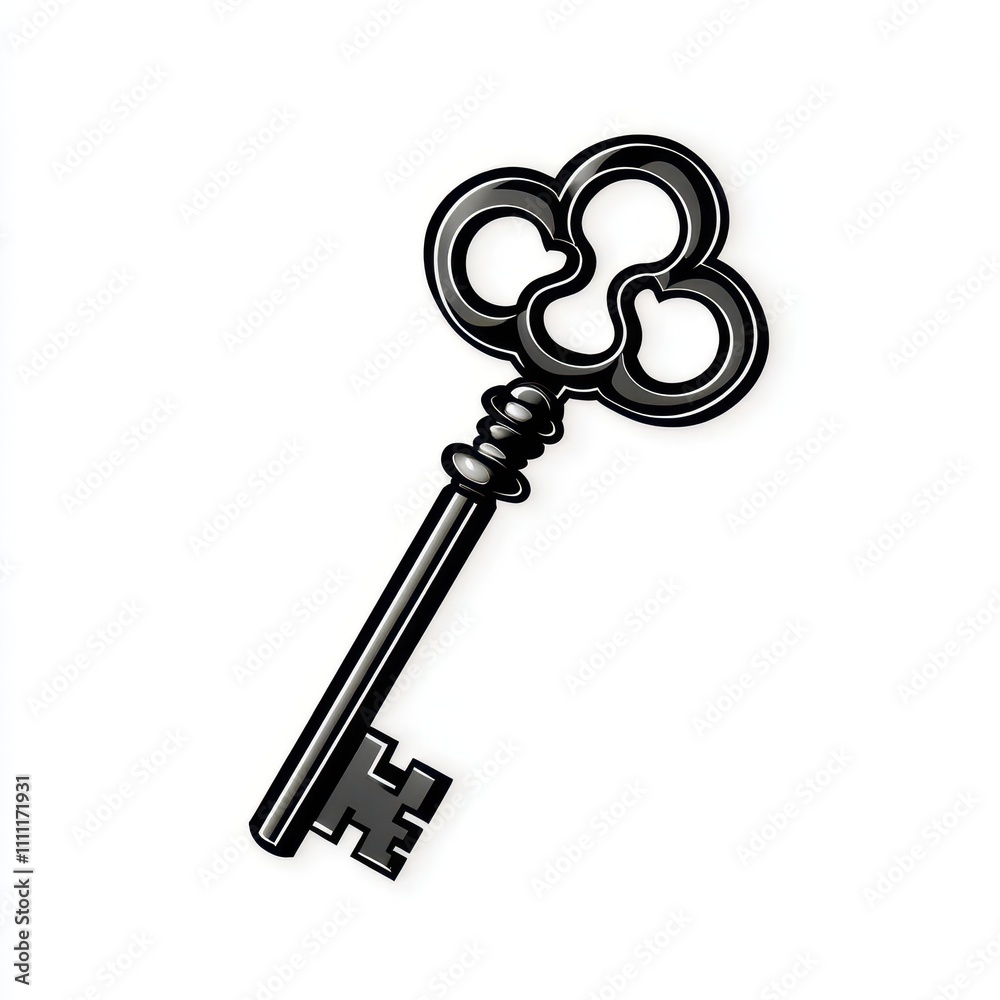 a monochrome key clipart, minimalist design, bold black outline, isolated on white background a monochrome key clipart, minimalist design, bold black outline, isolated on white background