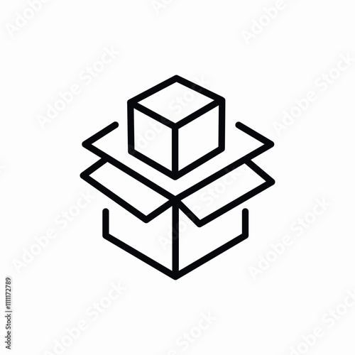 open box package icon sign vector