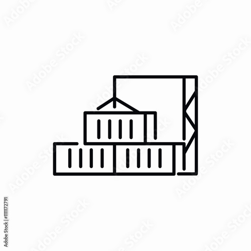 seaport crane container icon sign vector