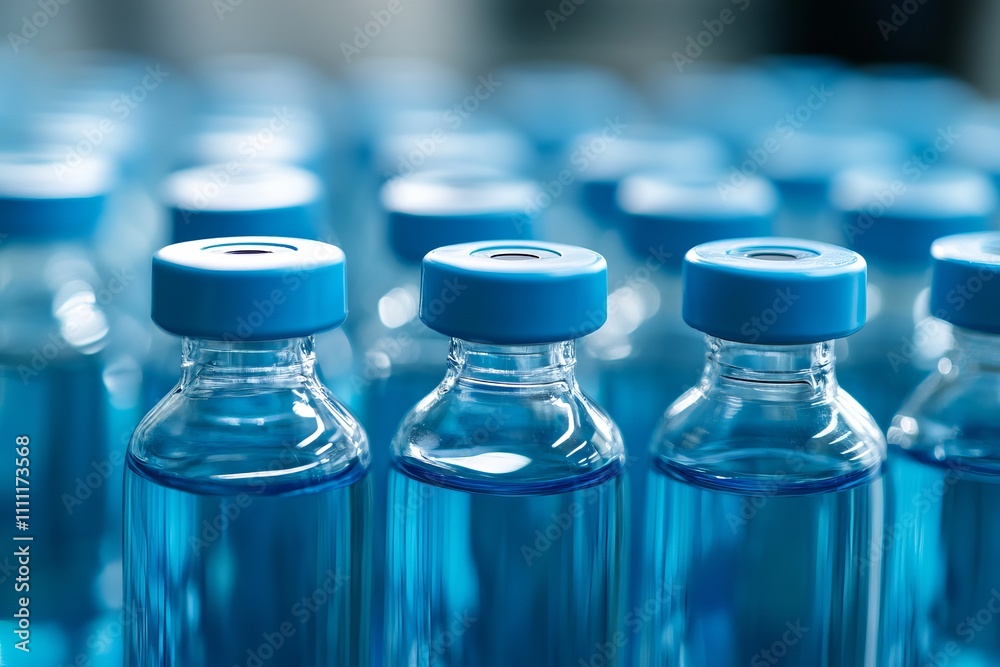 Vaccine Bottles Labeled For Preventing Respiratory Syncytial Virus (RSV), Arranged Neatly On A Clean Surface. Vaccine Bottles Labeled For Preventing Respiratory Syncytial Virus (RSV), Arranged Neatly On A Clean Surface.