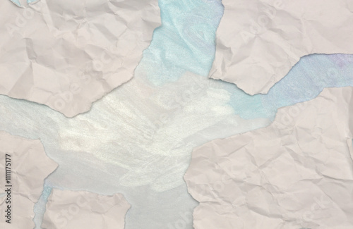 Wallpaper Mural Torn, ripped paper pieces wave crack . Beige neutral copy space texture poster background. Torontodigital.ca