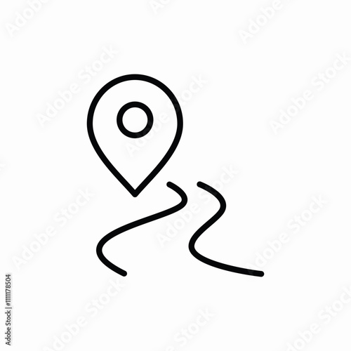 navigation path pin icon sign vector