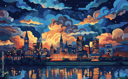 Beautiful vector illustration of the city