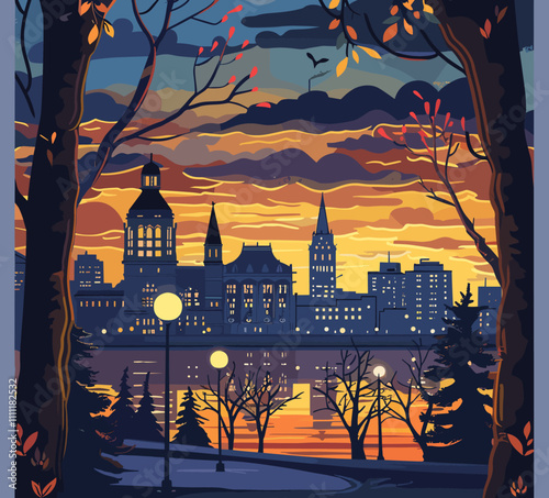 Beautiful vector illustration of the city