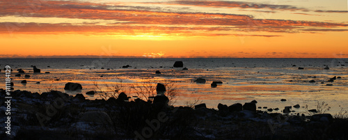 Hudson Bay Sunrise Radiant Panorama photo