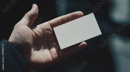 Blank Business Card Mockup in Hand: Minimalist Design for Branding and Identity