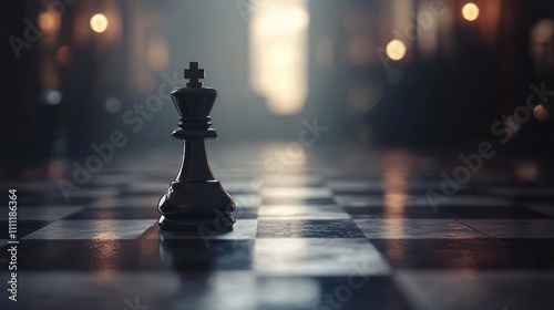 Solitary Black King on Chessboard: A Game of Strategy and Leadership