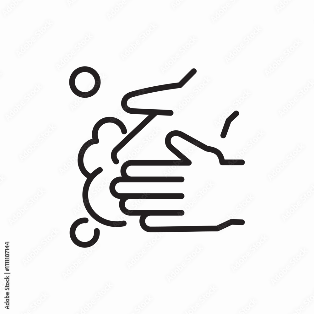 washing hand soap bubble icon sign vector washing hand soap bubble icon sign vector