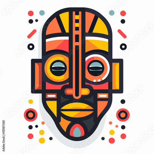 Tribal mask. Vector illustration in flat style. Ethnic totem