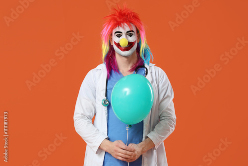 Happy young man as clown do...