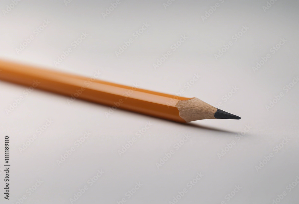 A bright brown pencil symbolizing preparation and new beginnings isolated on white background A bright brown pencil symbolizing preparation and new beginnings isolated on white background