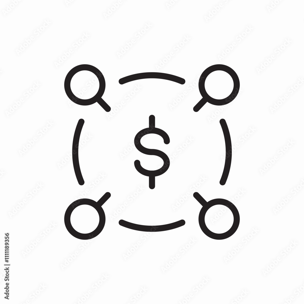 Fototapeta premium financial goals icon sign vector
