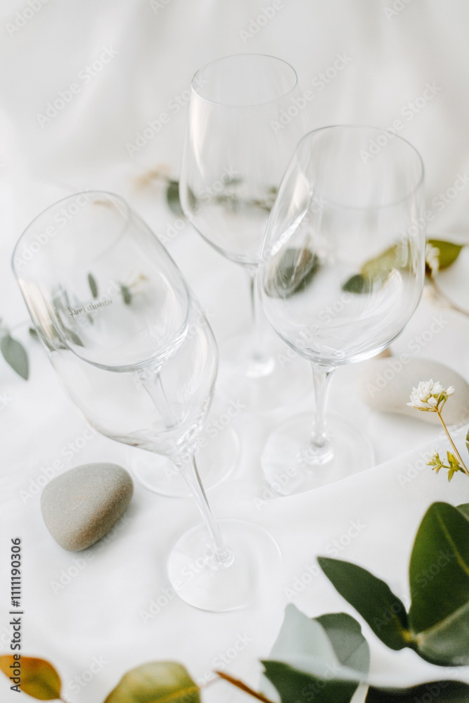 Dry January, Minimalist design for Dry January with empty wine glasses and simple candle decor. Clean, serene environment emphasizes sober, healthy lifestyle, Dry January, Minimalist design for Dry January with empty wine glasses and simple candle decor. Clean, serene environment emphasizes sober, healthy lifestyle,