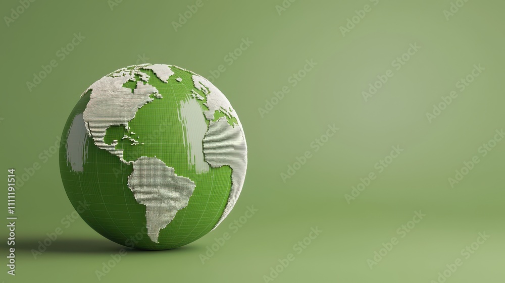 A stylized green globe highlighting eco-friendly themes, representing sustainability and environmental awareness. A stylized green globe highlighting eco-friendly themes, representing sustainability and environmental awareness.