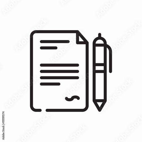 pen and document icon sign vector