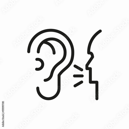 whisper ear icon sign vector