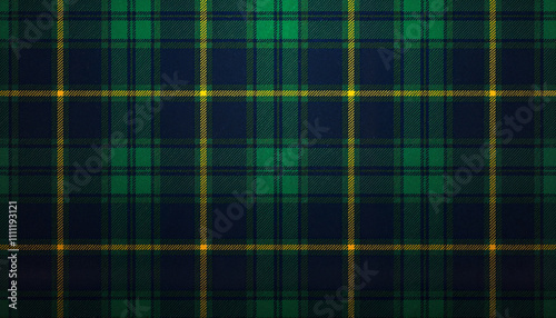 Dark green and black tartan plaid fabric pattern photo