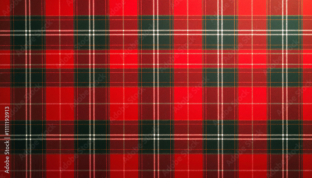 Red and green tartan fabric with various textures Red and green tartan fabric with various textures