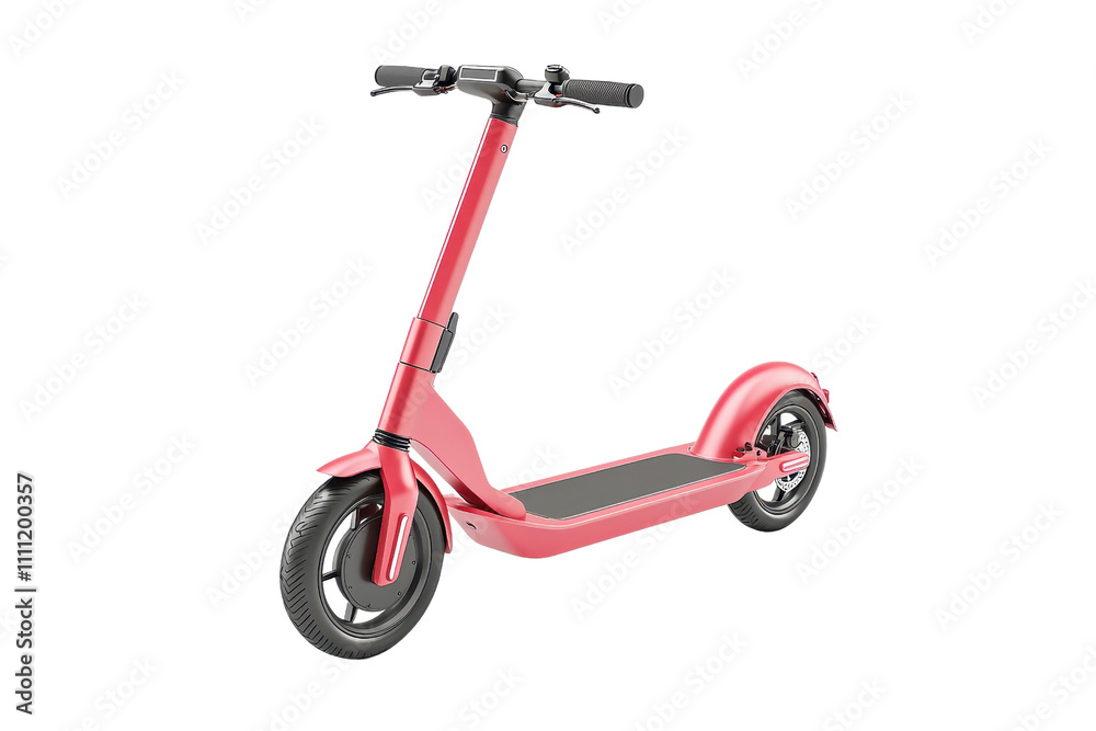 A sleek red electric scooter with a streamlined design, featuring a comfortable standing platform and modern handlebars. A sleek red electric scooter with a streamlined design, featuring a comfortable standing platform and modern handlebars.