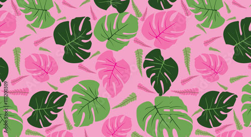 monstera leaf seamless pattern,abstract background