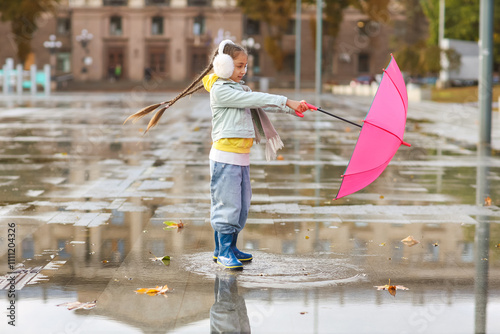 Cute little girl in gumboot...