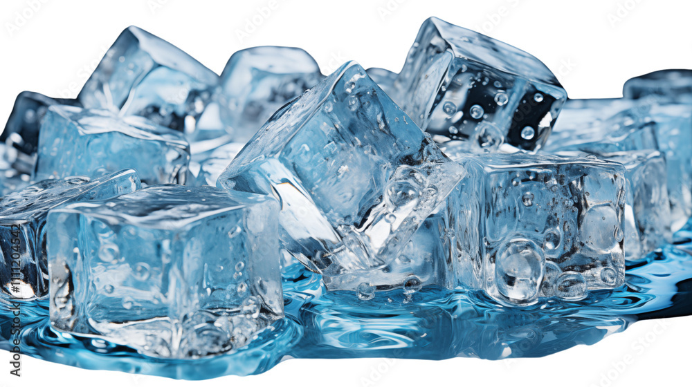 Crystal-clear ice cubes falling mid-air, perfect for drink or beverage-themed projects. Crystal-clear ice cubes falling mid-air, perfect for drink or beverage-themed projects.