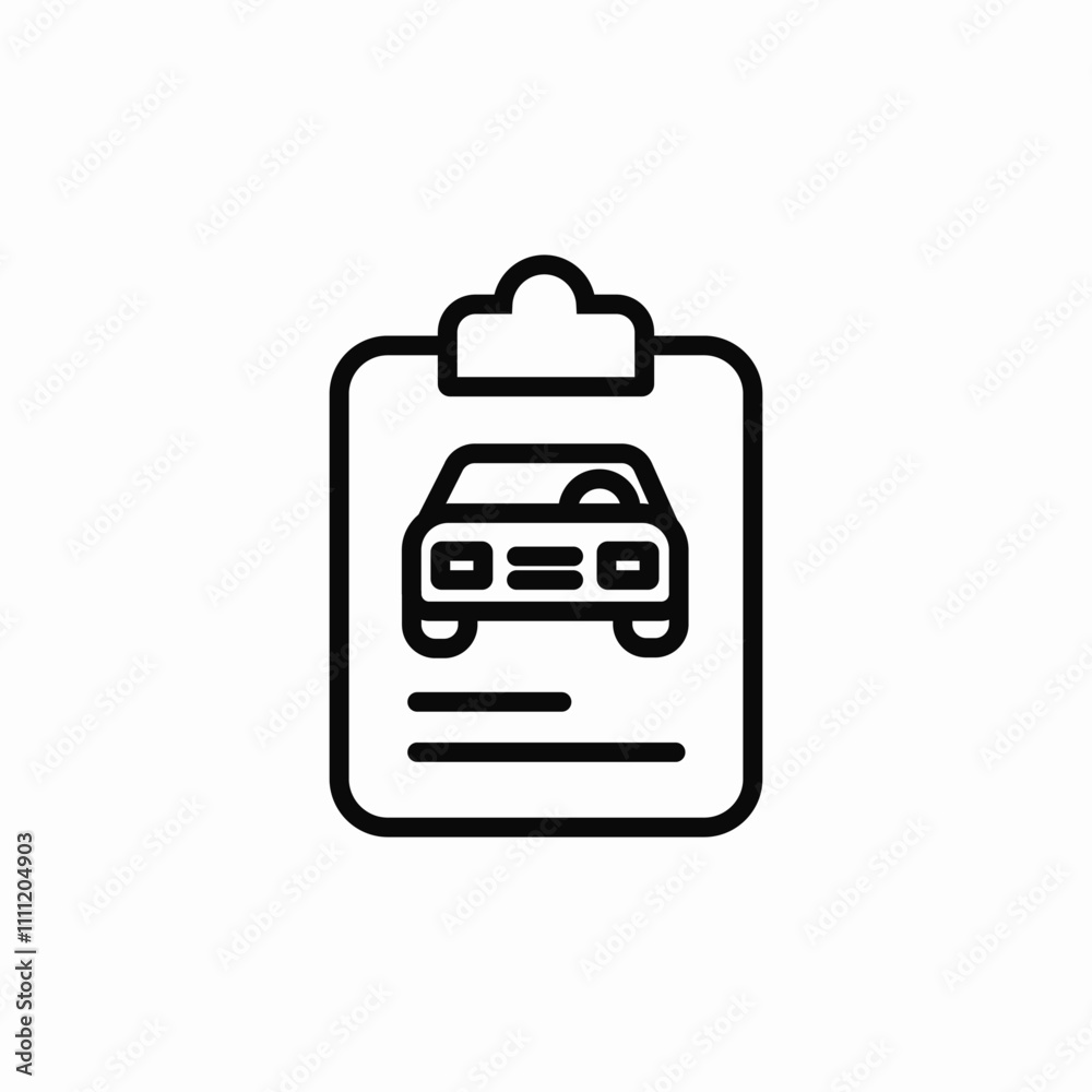clipboard car details icon sign vector clipboard car details icon sign vector