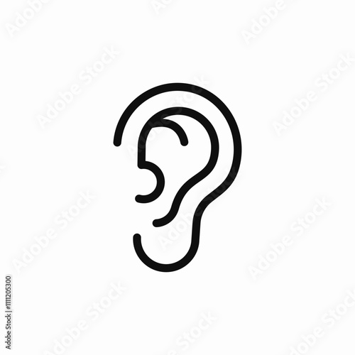 human ear icon sign vector