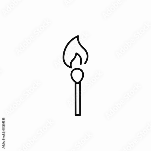 match fire icon sign vector