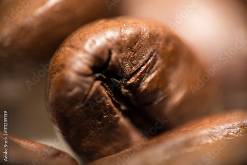 Macro Shot of Coffee Beans with Extreme Shallow Depth of Field. photo