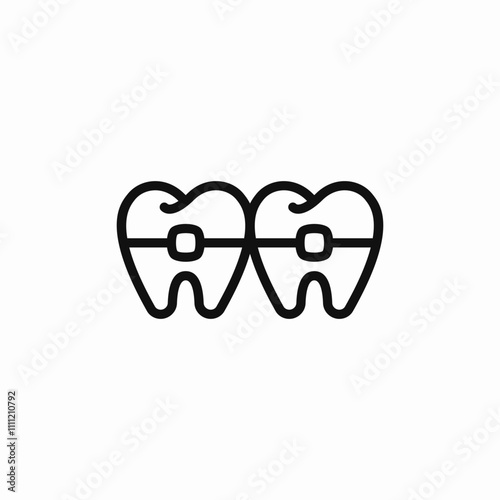 braces teeth icon sign vector