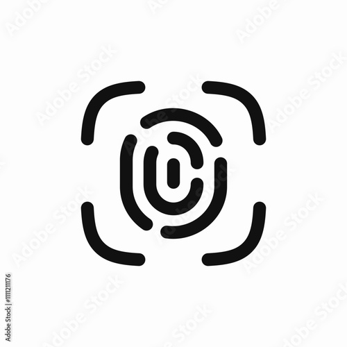 finger print scan icon sign vector