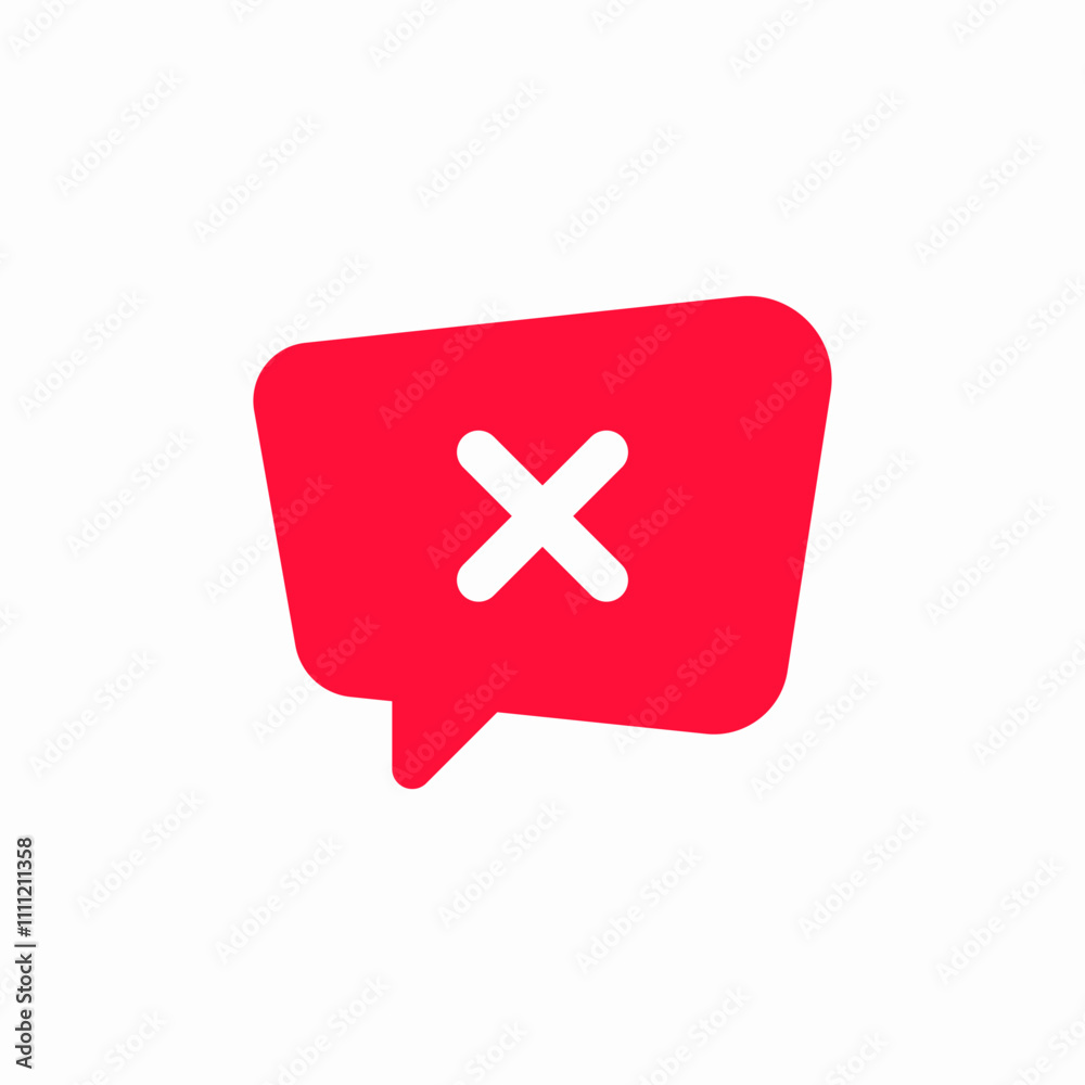 Fototapeta premium solid speech bubble delete chat icon sign vector