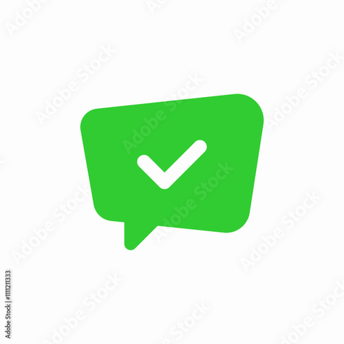 solid speech bubble check mark icon sign vector