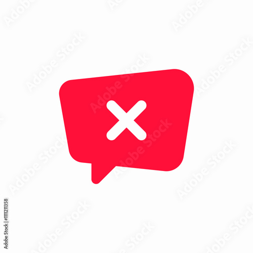 solid speech bubble delete chat icon sign vector