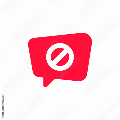 solid speech bubble not available icon sign vector