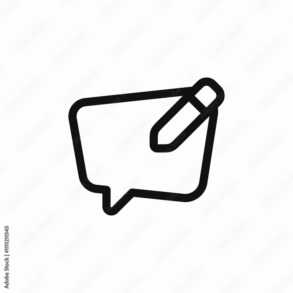 speech bubble pen write icon sign vector speech bubble pen write icon sign vector