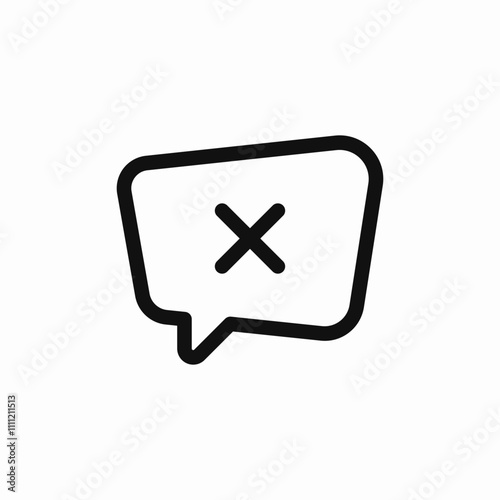 speech bubble delete chat icon sign vector